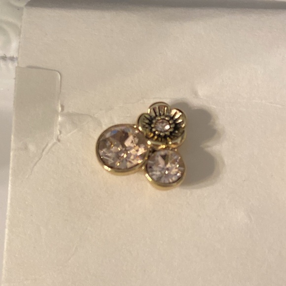 Coach Tea Rose Mini Pink Crystal Cluster Stud Post Earrings - Picture 9 of 12